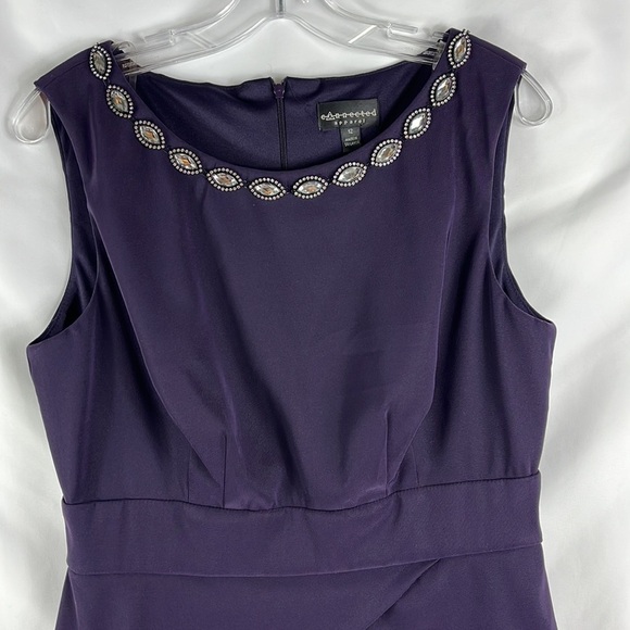 Connected Apparel embellished midi dress in PURPLE color Sz 12 - Picture 3 of 11